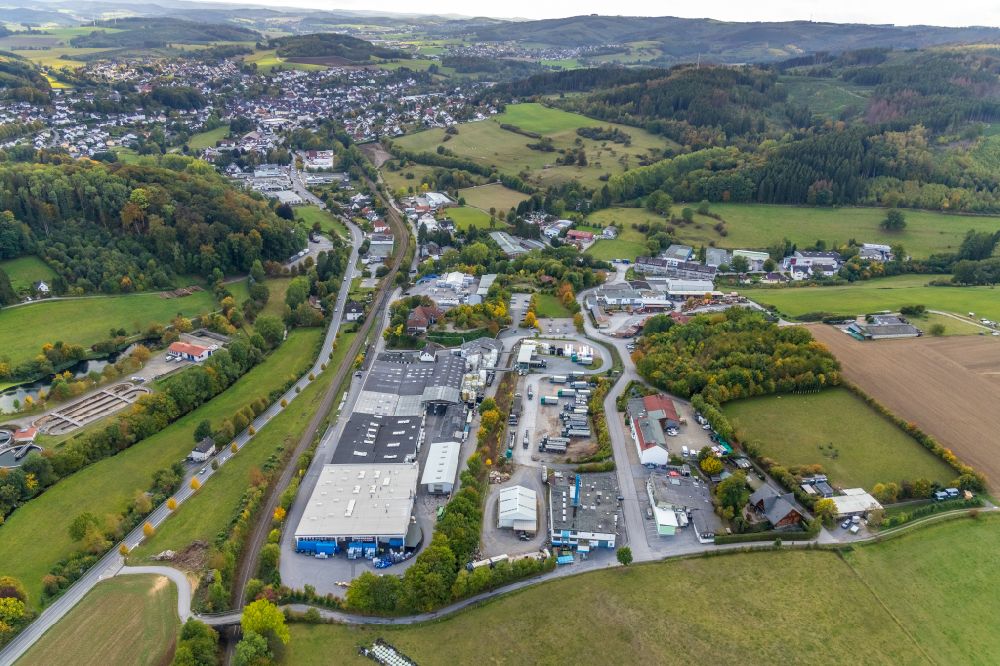 Luftbild Helle - Gewerbegebiet in Helle im Bundesland Nordrhein-Westfalen, Deutschland