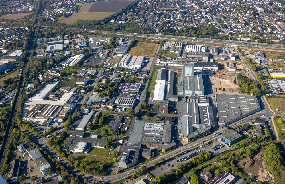 Luftbild Unna - Gewerbegebiet an der Hochstraße in Unna im Bundesland Nordrhein-Westfalen, Deutschland
