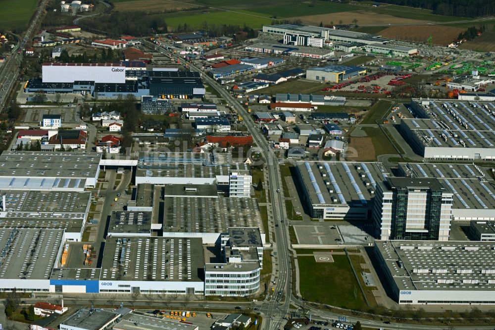 Luftaufnahme Mindelheim - Gewerbegebiet Industrie- und Gewerbepark Unterallgäu in Mindelheim im Bundesland Bayern, Deutschland