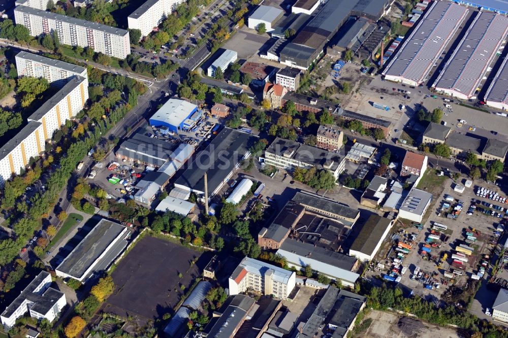 Luftbild Berlin - Gewerbegebiet und Industriegebiet Herzbergstraße in Berlin - Lichtenberg