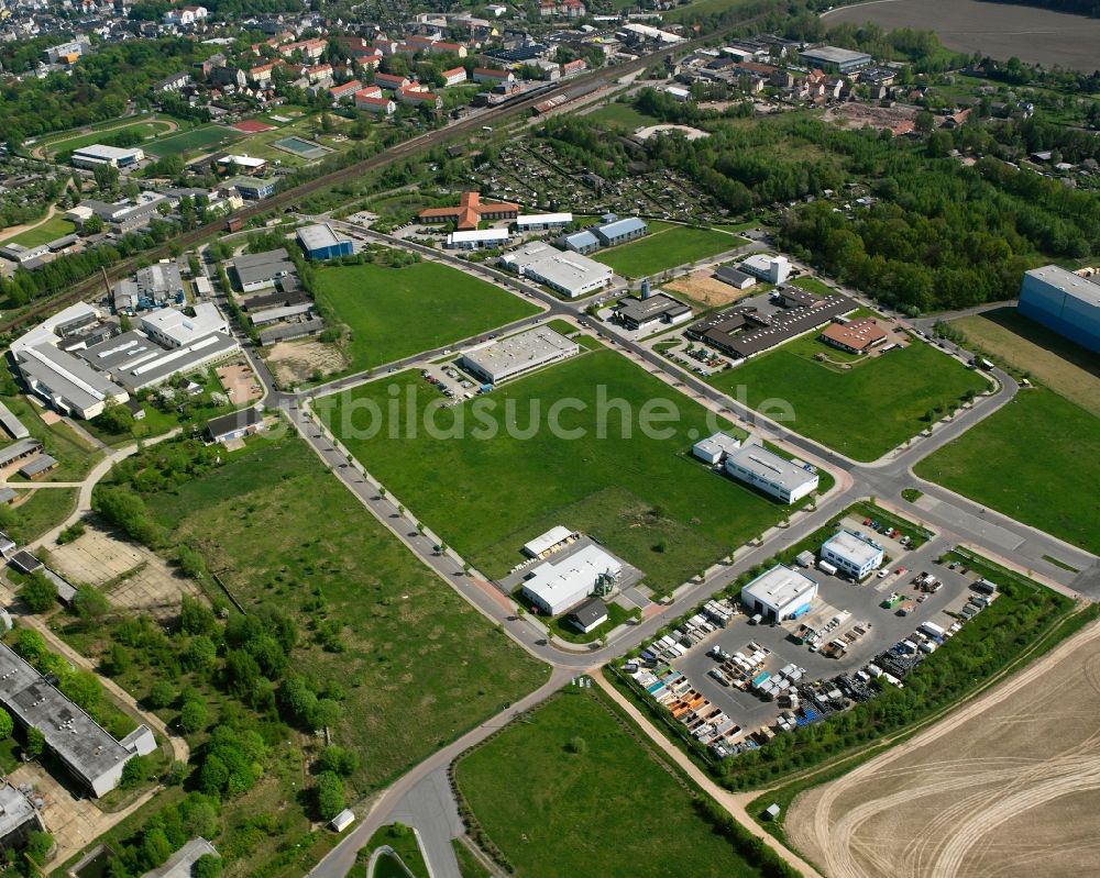 Lauenhain von oben - Gewerbegebiet in Lauenhain im Bundesland Sachsen, Deutschland