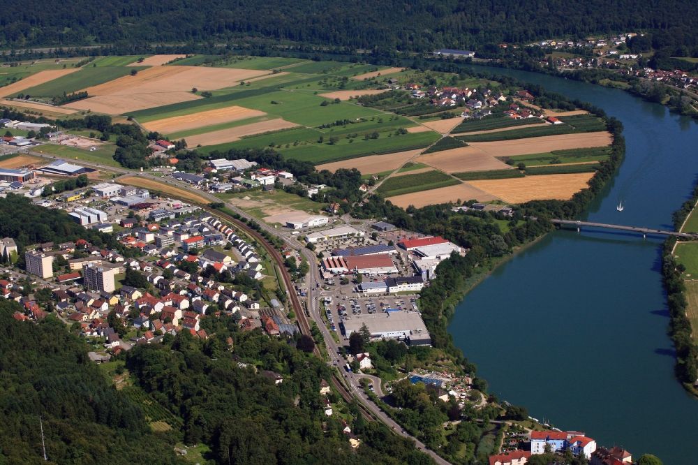 Laufenburg von oben - Gewerbegebiet in Laufenburg im Bundesland Baden-Württemberg
