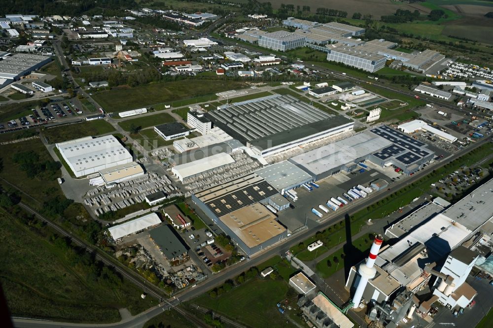 Luftbild Haldensleben - Gewerbegebiet und Logistikzentrum an der Industriestraße - Dammühlenweg in Haldensleben im Bundesland Sachsen-Anhalt, Deutschland
