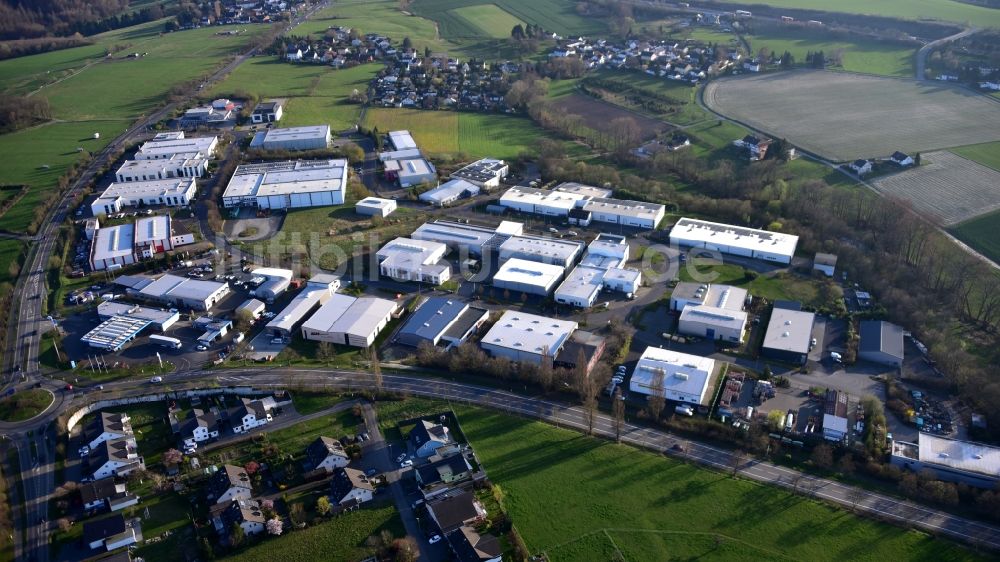 Luftaufnahme Königswinter - Gewerbegebiet Oberpleis im Bundesland Nordrhein-Westfalen, Deutschland