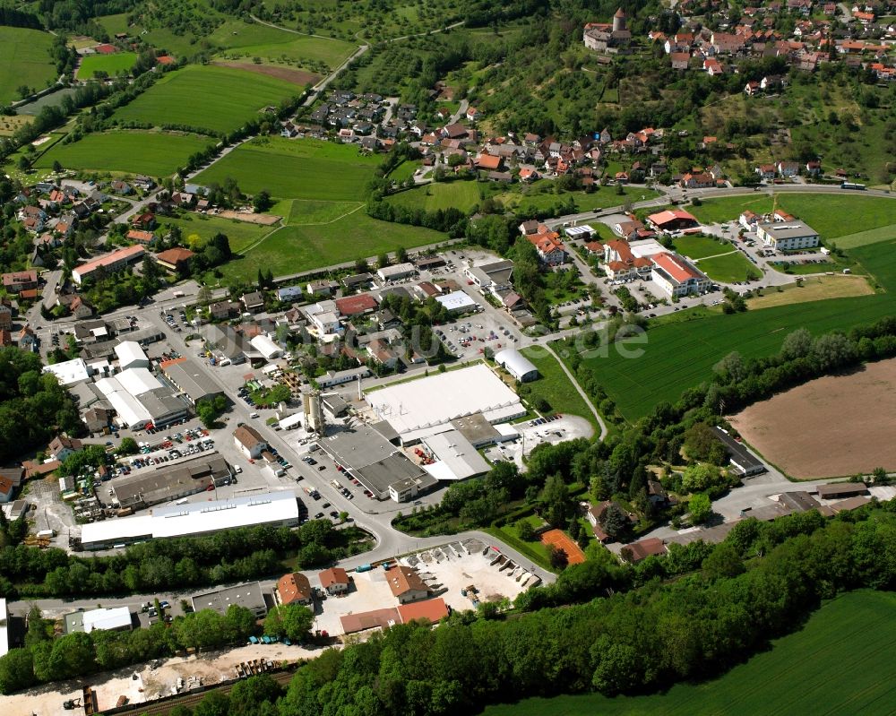 Luftaufnahme Oppenweiler - Gewerbegebiet in Oppenweiler im Bundesland Baden-Württemberg, Deutschland