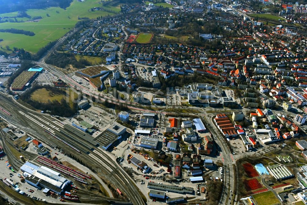 Luftaufnahme Kempten (Allgäu) - Gewerbegebiet im Ortsteil Dreifaltigkeit in Kempten (Allgäu) im Bundesland Bayern, Deutschland