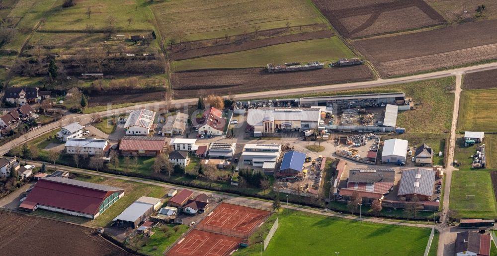 Luftaufnahme Ettenheim - Gewerbegebiet Ortsteil Münchweier in Ettenheim im Bundesland Baden-Württemberg, Deutschland
