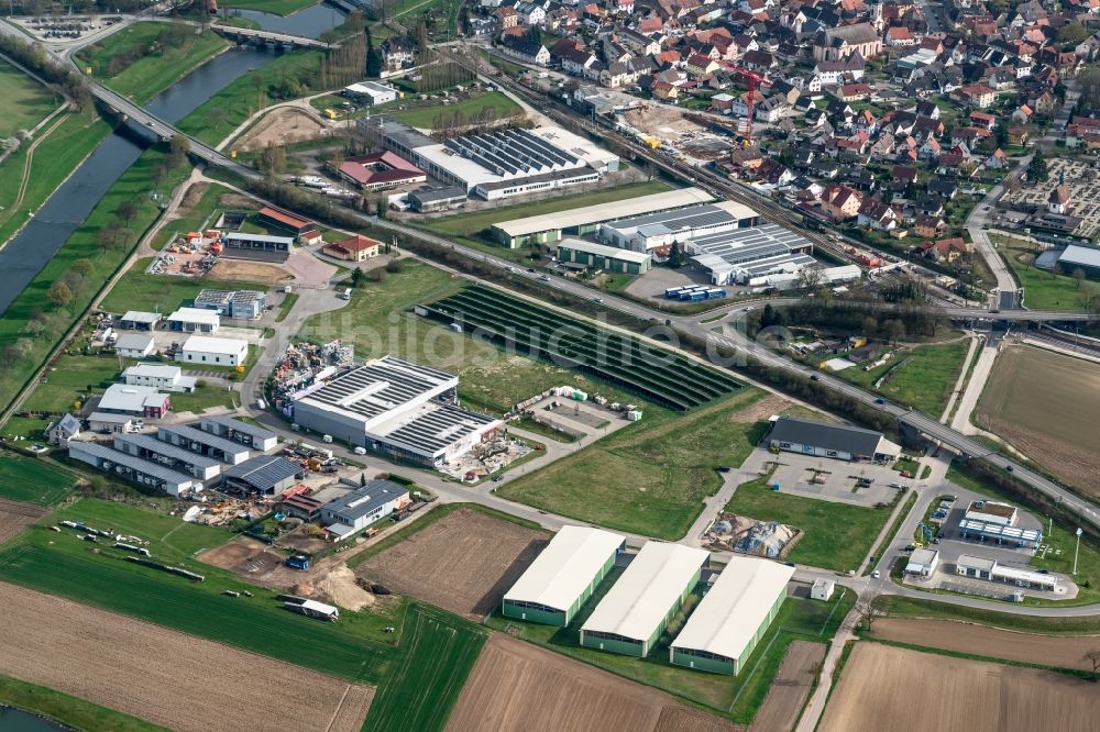 Luftaufnahme Riegel am Kaiserstuhl - Gewerbegebiet Riegel Nord in Riegel am Kaiserstuhl im Bundesland Baden-Württemberg, Deutschland