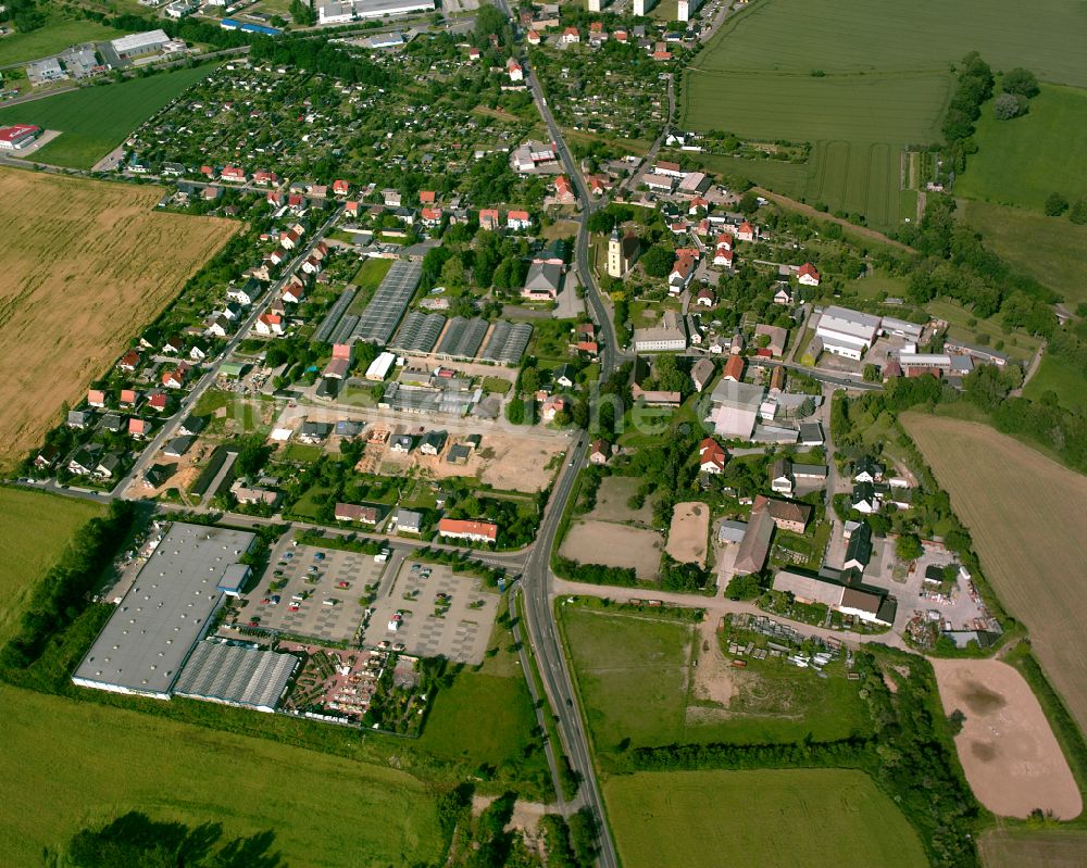 Riesa aus der Vogelperspektive: Gewerbegebiet in Riesa im Bundesland Sachsen, Deutschland