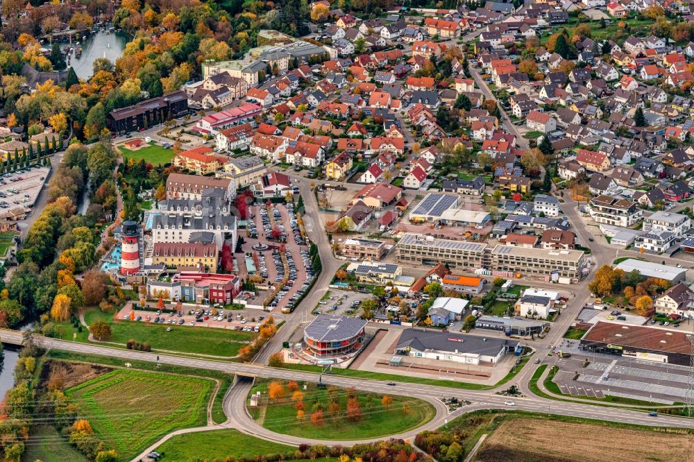 Luftaufnahme Rust - Gewerbegebiet in Rust im Bundesland Baden-Württemberg, Deutschland