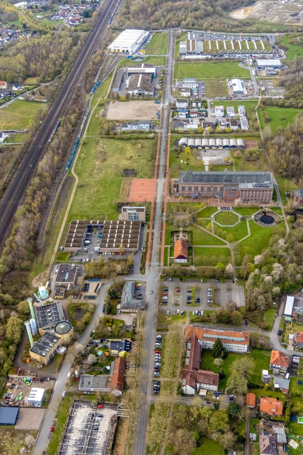 Luftaufnahme Hamm - Gewerbegebiet am Sachsenweg im Ortsteil Heessen in Hamm im Bundesland Nordrhein-Westfalen, Deutschland