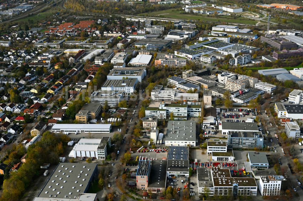 München von oben - Gewerbegebiet Stahlgruberring in München im Bundesland Bayern, Deutschland