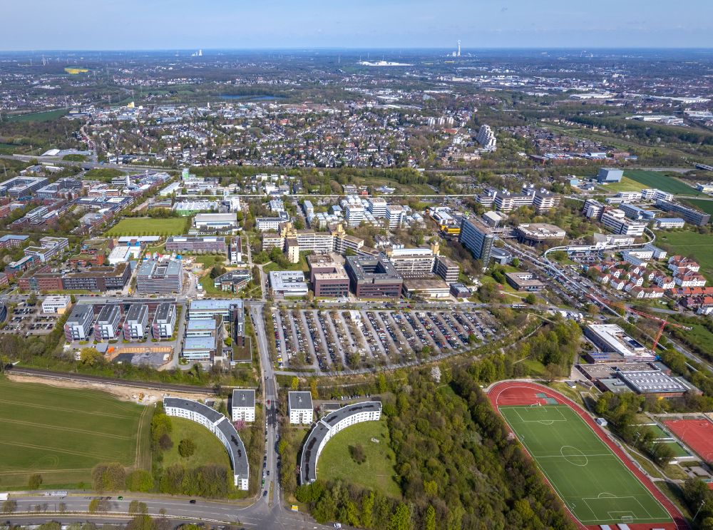 Luftaufnahme Dortmund - Gewerbegebiet des Technologiepark Dortmund in Dortmund im Bundesland Nordrhein-Westfalen, Deutschland