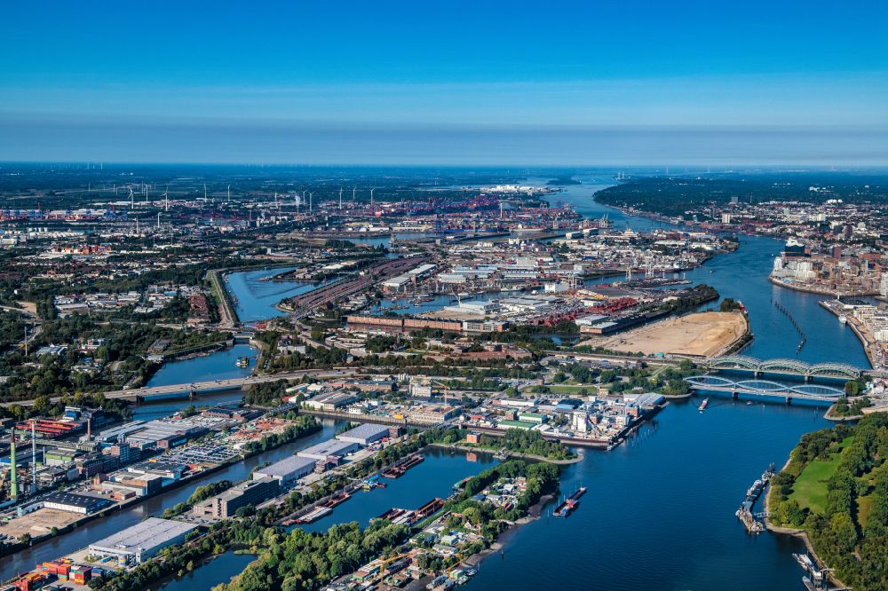 Luftaufnahme Hamburg - Gewerbegebiet Veddel in Hamburg, Deutschland