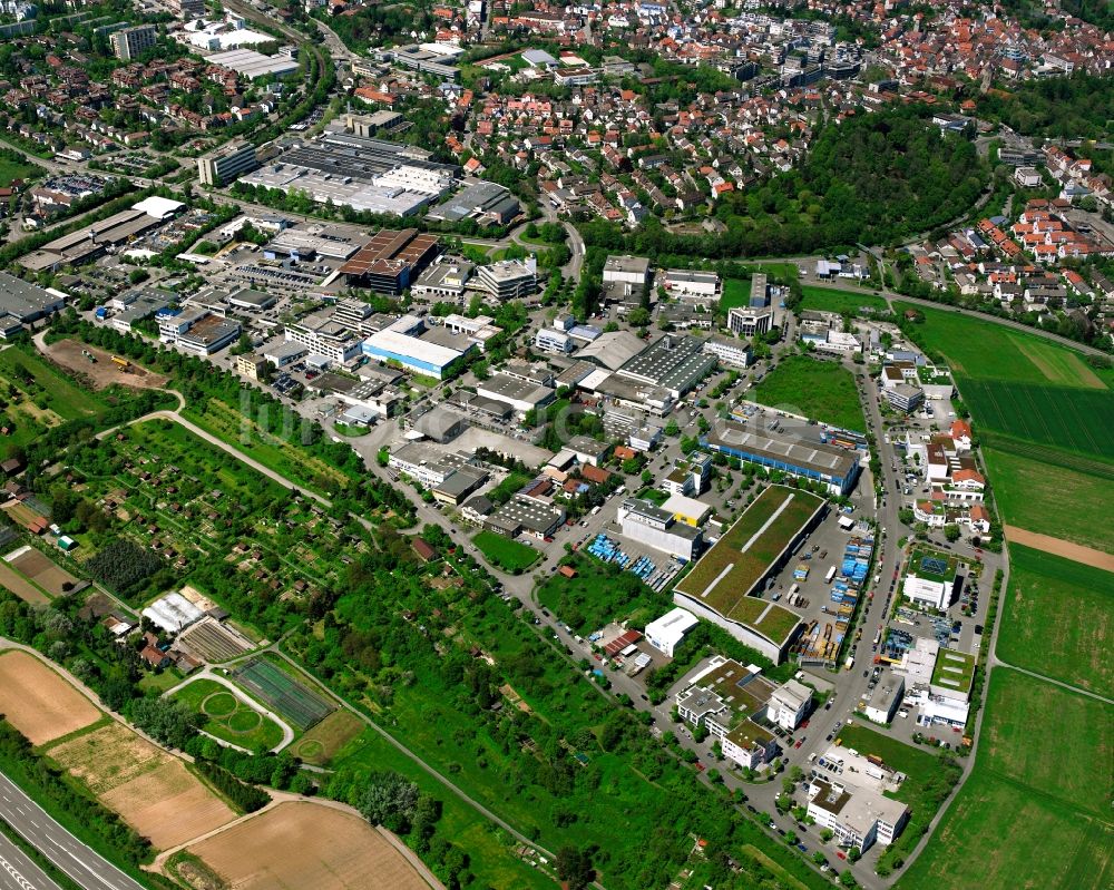 Luftaufnahme Waiblingen - Gewerbegebiet in Waiblingen im Bundesland Baden-Württemberg, Deutschland