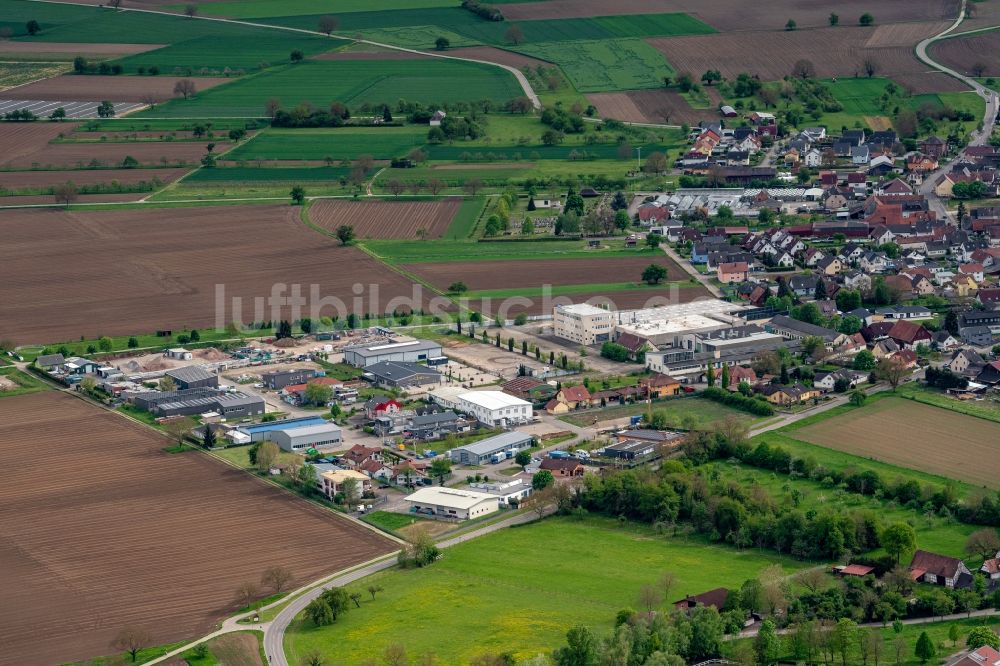 Luftaufnahme Weisweil - Gewerbegebiet in Weisweil im Bundesland Baden-Württemberg, Deutschland