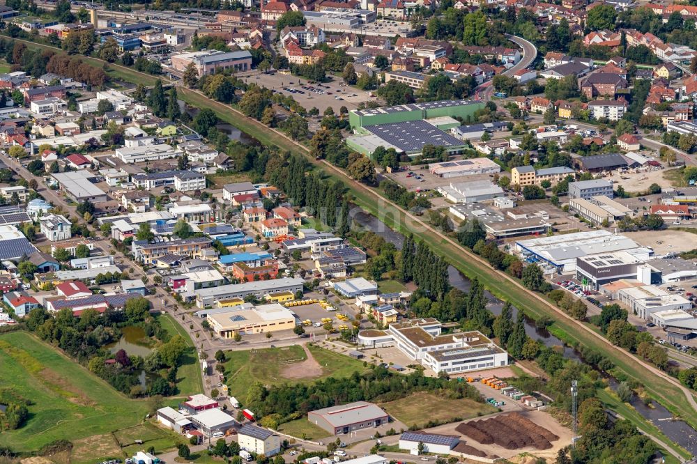 Luftbild Emmendingen - Gewerbegebiet Westlich der Elz in Emmendingen im Bundesland Baden-Württemberg, Deutschland