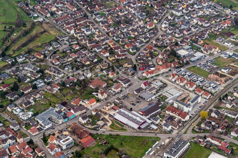 Luftbild Endingen am Kaiserstuhl - Gewerbegebiet und Wohngebiet im Westen in Endingen am Kaiserstuhl im Bundesland Baden-Württemberg, Deutschland