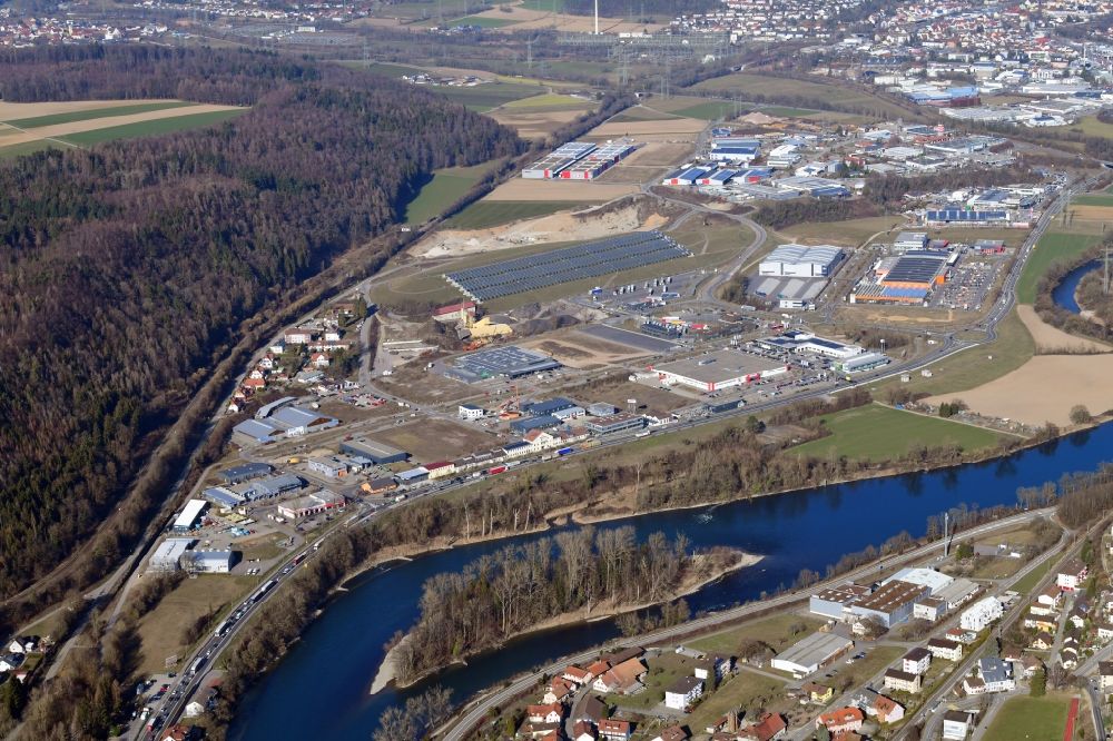 Luftbild Waldshut-Tiengen - Gewerbepark Hochrhein in Waldshut-Tiengen im Bundesland Baden-Württemberg, Deutschland