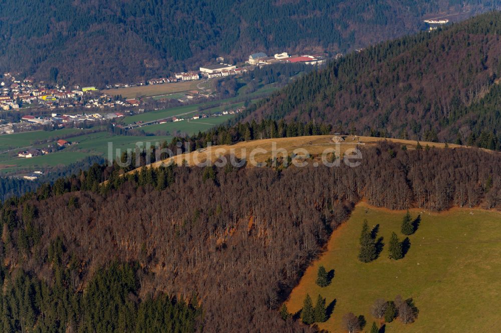 Simonswald von oben - Gipfel des Kandel, Berglandschaft im Ortsteil Sankt Peter in Waldkirch im Bundesland Baden-Württemberg