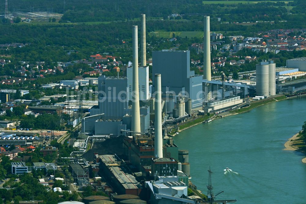 Mannheim von oben - GKN Großkraftwerk Mannheim AG am Rhein bei Neckarau in Mannheim im Bundesland Baden-Württemberg, Deutschland