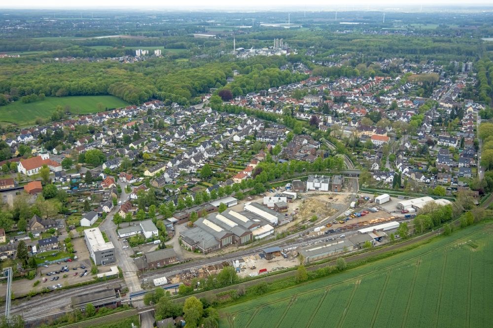 Luftbild Gladbeck - Gleisanlagen am ehemaligen Rundschuppen an der Tauschlagstraße in Gladbeck im Bundesland Nordrhein-Westfalen, Deutschland