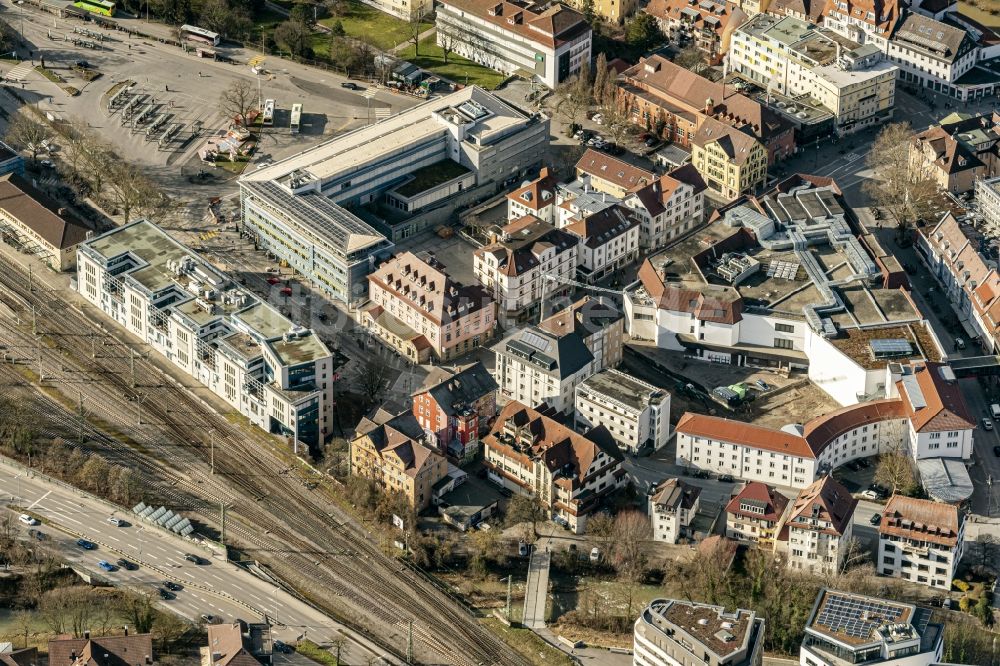 Luftbild Tübingen - Gleisanlagen am Europa Platz in Tübingen im Bundesland Baden-Württemberg, Deutschland