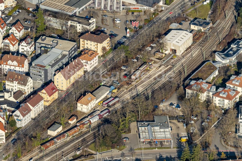 Luftbild Reutlingen - Gleisanlagen der Freunde der Zahnradbahn am Depot des Betriebswerkes in Reutlingen im Bundesland Baden-Württemberg, Deutschland