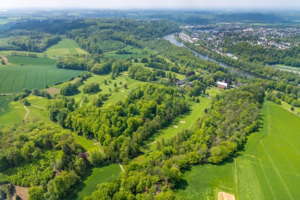 Luftbild Essen - Golfplatz Essener Golf Club Haus Oefte e.V. im Ortsteil Kettwig in Essen im Bundesland Nordrhein-Westfalen, Deutschland