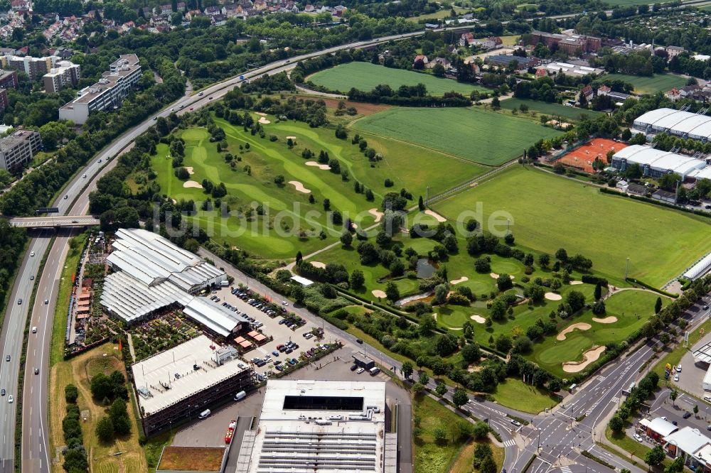 Luftbild Frankfurt am Main - Golfplatz Golf-Club Golf Range Frankfurt in Frankfurt am Main im Bundesland Hessen, Deutschland