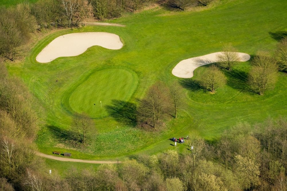Hünxe von oben - Golfplatz des Golf Club Hünxerwald e.V. am Hardtbergweg in Hünxe im Bundesland Nordrhein-Westfalen, Deutschland