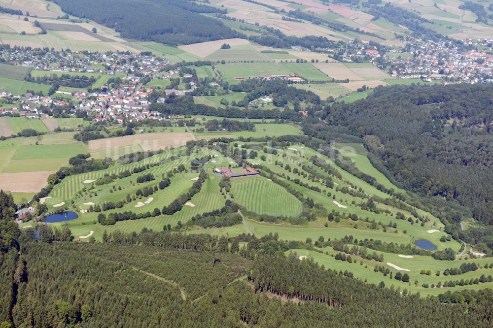 Luftaufnahme Oberaula - Golfplatz Golfanlage Oberaula des Kurhessischer Golfclub Oberaula Bad Hersfeld e.V. in Oberaula im Bundesland Hessen, Deutschland
