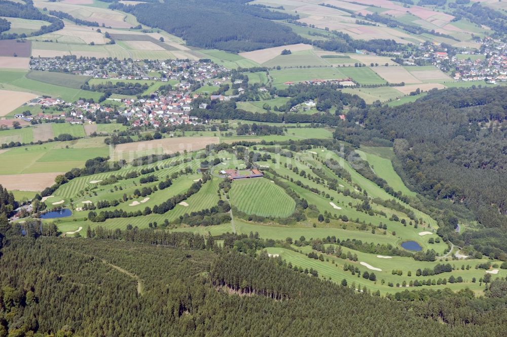 Oberaula von oben - Golfplatz Golfanlage Oberaula des Kurhessischer Golfclub Oberaula Bad Hersfeld e.V. in Oberaula im Bundesland Hessen, Deutschland