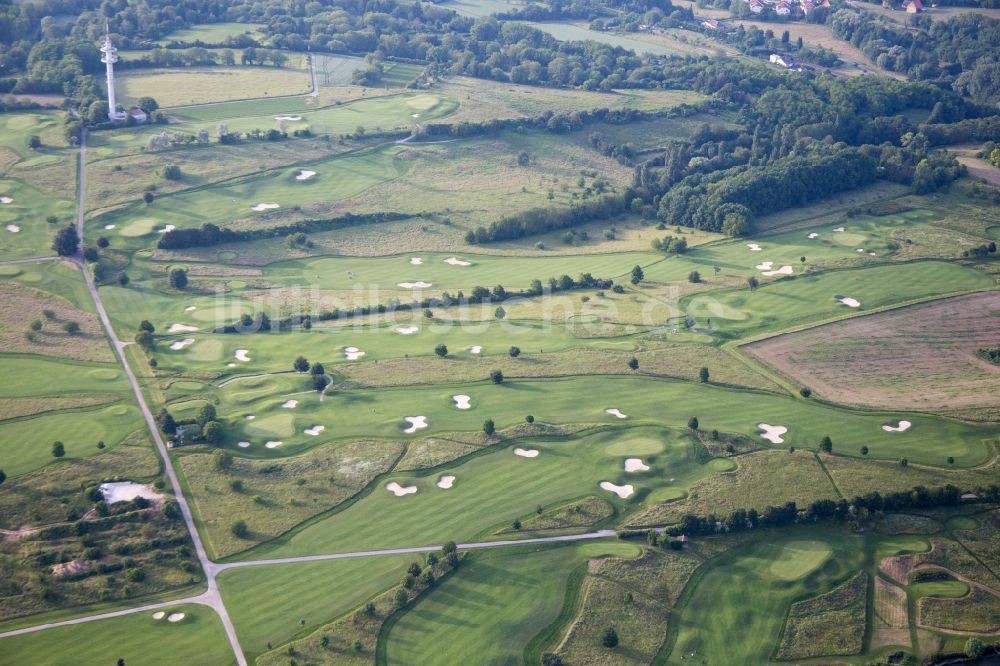 Bruchsal von oben - Golfplatz Golfclub Bruchsal e.V. in Bruchsal im Bundesland Baden-Württemberg, Deutschland