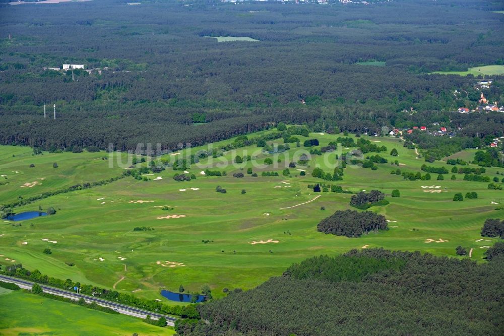 Prenden von oben - Golfplatz vom Golfclub Prenden in Prenden im Bundesland Brandenburg, Deutschland