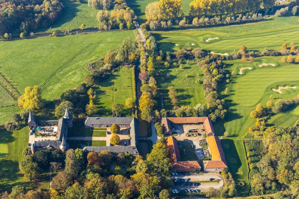 Geldern von oben - Golfplatz Golfclub Schloss Haag e.V. in Geldern im Bundesland Nordrhein-Westfalen, Deutschland