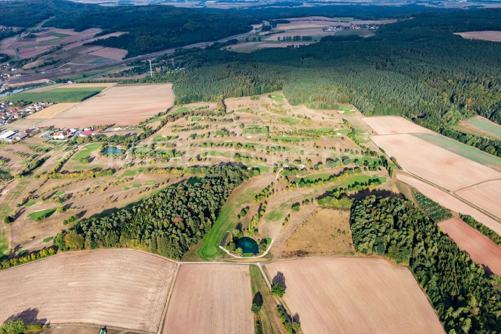 Geiselwind aus der Vogelperspektive: Golfplatz des Golfclub Steigerwald in Geiselwind im Bundesland Bayern, Deutschland