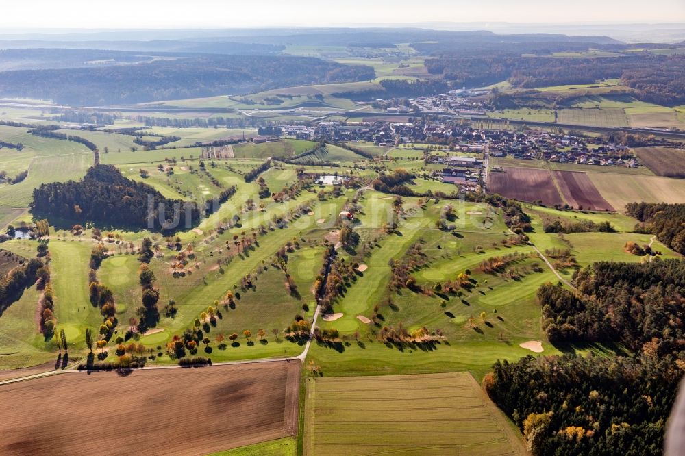 Geiselwind aus der Vogelperspektive: Golfplatz des Golfclub Steigerwald in Geiselwind e. V. in Geiselwind im Bundesland Bayern, Deutschland