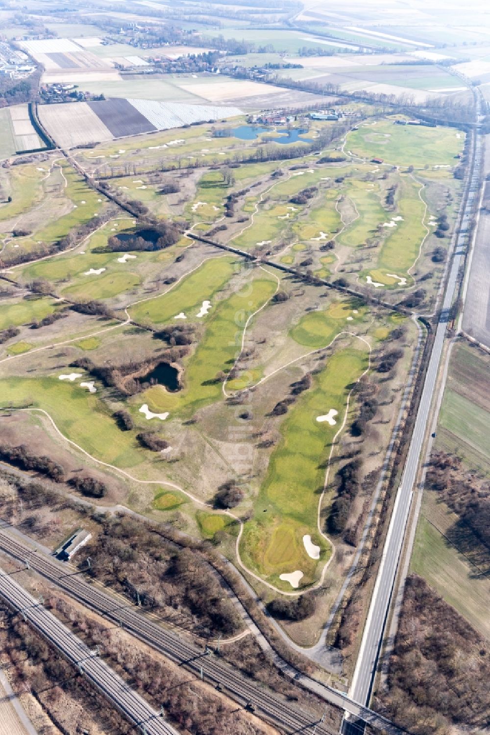 Schifferstadt aus der Vogelperspektive: Golfplatz Golfplatz Kurpfalz in Limburgerhof im Bundesland Rheinland-Pfalz, Deutschland