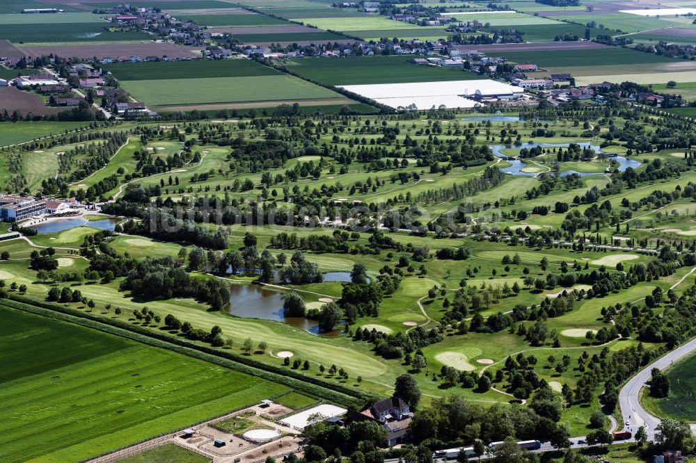 Luftbild Allmendfeld - Golfplatz Golfresort Gernsheim - GOLF absolute in Allmendfeld im Bundesland Hessen, Deutschland