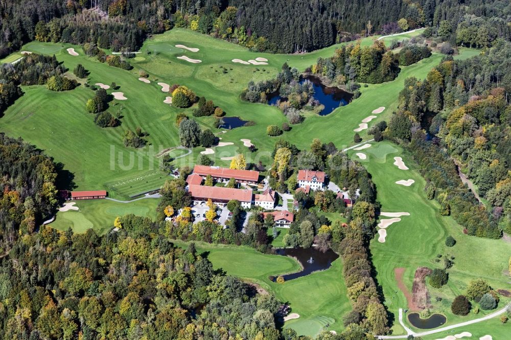 Luftaufnahme Egling - Golfplatz Riedhof, des Golfclub München Riedhof e.V in Egling im Bundesland Bayern, Deutschland
