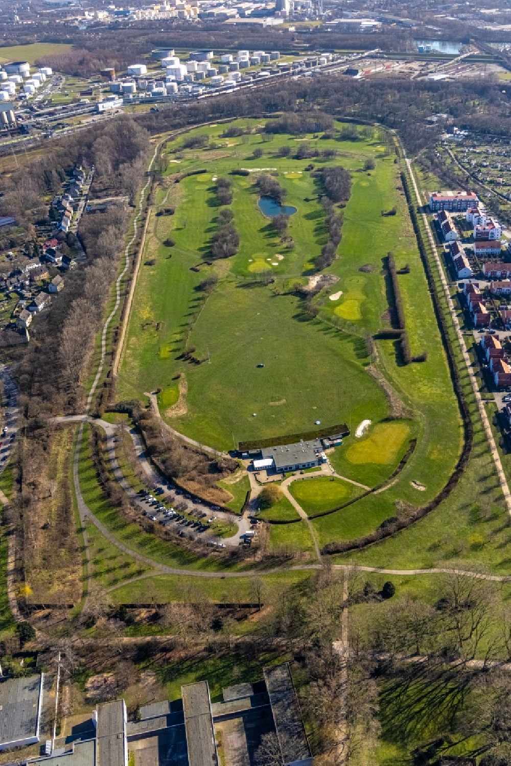 Luftbild Gelsenkirchen - Golfplatz der GC Schloß Horst GmbH & Co. KG an der Johannastraße in Gelsenkirchen im Bundesland Nordrhein-Westfalen, Deutschland