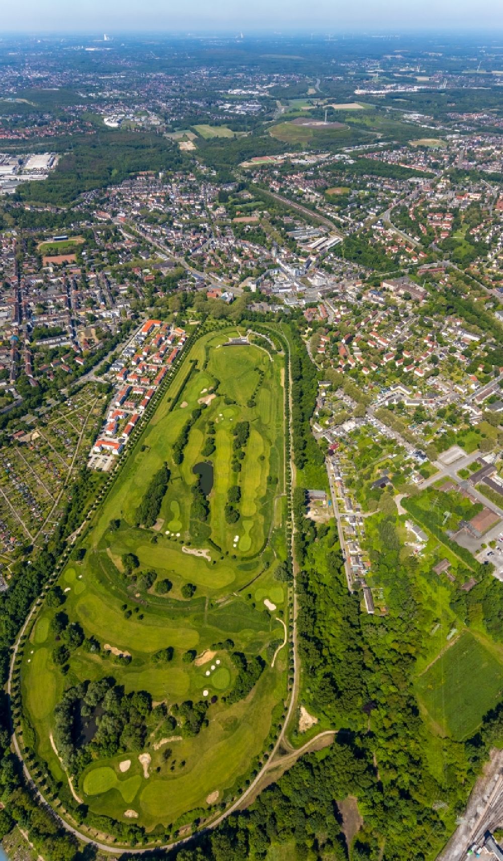 Luftaufnahme Gelsenkirchen - Golfplatz der GC Schloß Horst GmbH & Co. KG an der Johannastraße in Gelsenkirchen im Bundesland Nordrhein-Westfalen, Deutschland