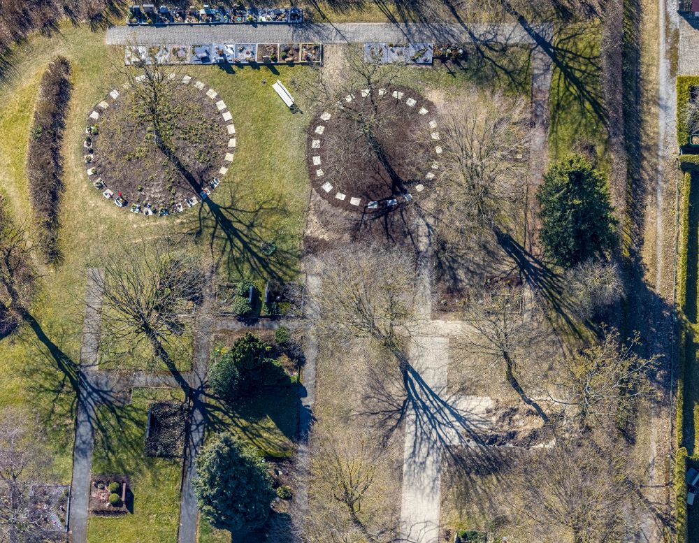 Luftaufnahme Brilon - Grabreihen auf dem Gelände des Friedhofes in Brilon im Bundesland Nordrhein-Westfalen