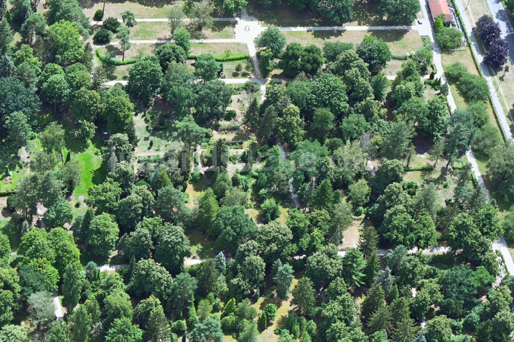 Berlin aus der Vogelperspektive: Grabreihen auf dem Gelände des Friedhofes Pankow III in Berlin, Deutschland