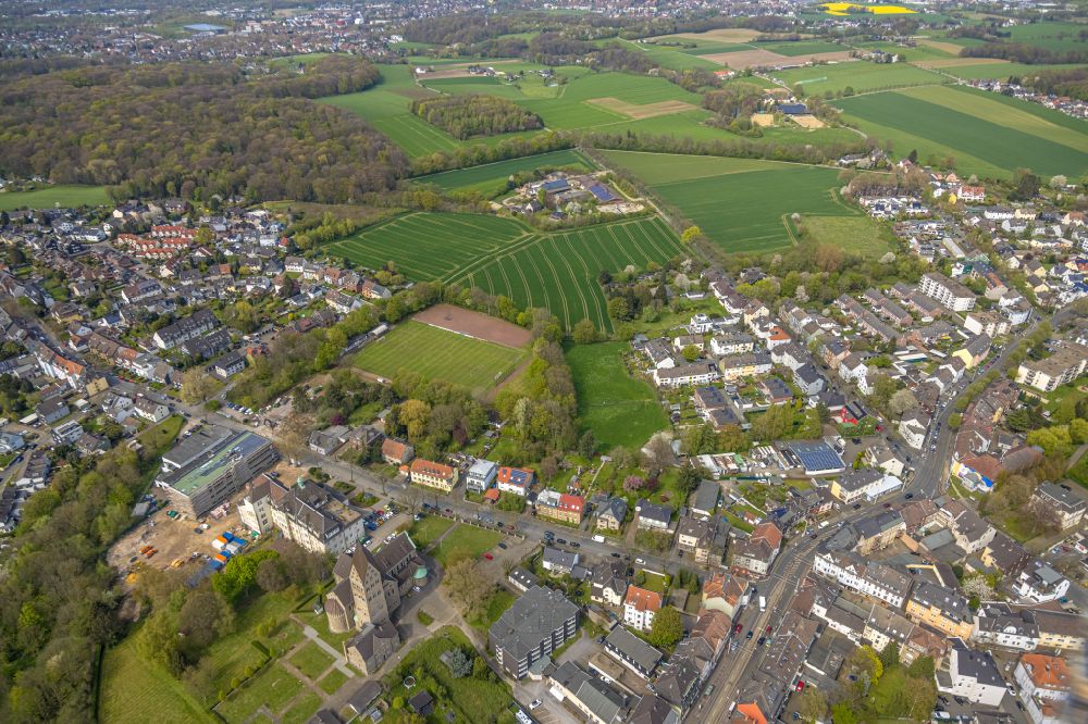 Luftbild Hiltrop - Grasflächen- Strukturen einer Feld- Landschaft in Hiltrop im Bundesland Nordrhein-Westfalen, Deutschland