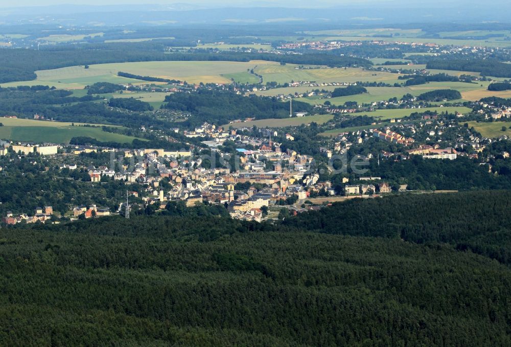 Greiz von oben - Greiz im Bundesland Thüringen