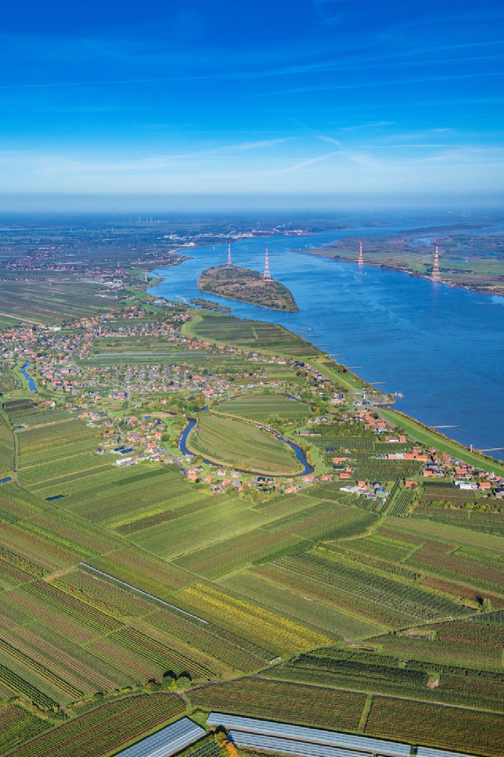 Luftbild Jork - Grünendeich Lühe im Bundesland Niedersachsen, Deutschland