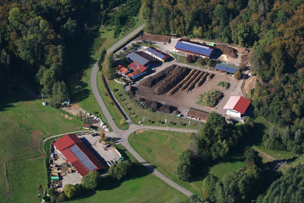 Luftbild Lörrach - Grünschnitt Recycling- Sortieranlage der Bühler GmbH in Lörrach im Bundesland Baden-Württemberg
