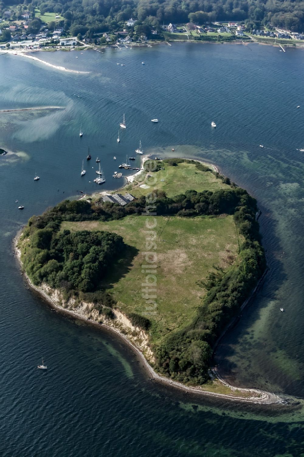 Luftaufnahme Krusa - Große Ochseninsel in der Flensburger Förde in Sonderhav in Süd-Jütland in Dänemark